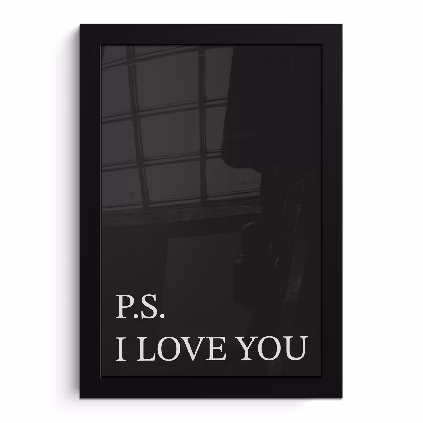 Poster met lijst - Zwart - Minimalistisch - Valentijn — 1