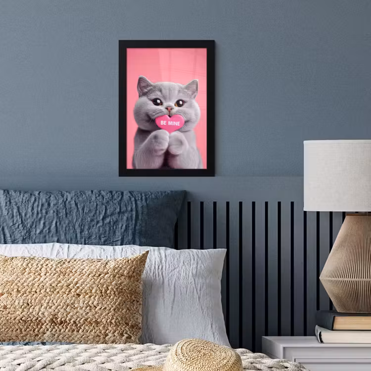 Poster met lijst - Kat - Valentijn - Roze - Liefde — 4