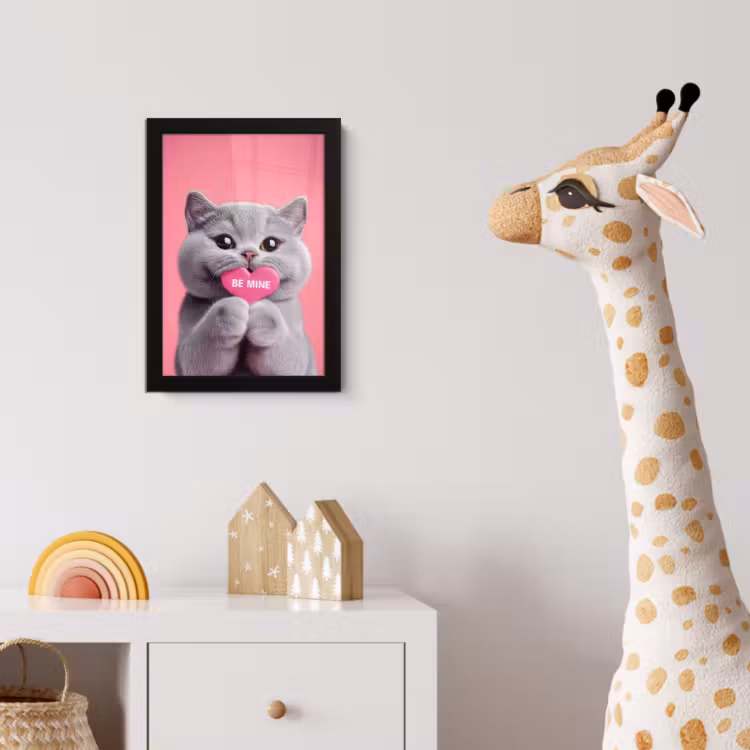 Poster met lijst - Kat - Valentijn - Roze - Liefde — 5