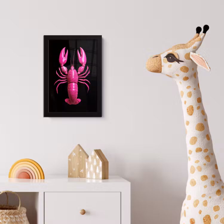 Poster met lijst - Kreeft - Felroze - Stippen - Opvallend — 5