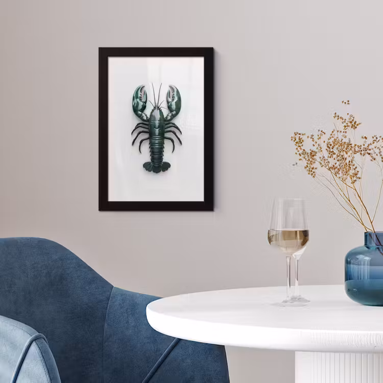 Poster met lijst - Kreeft - Glossier - Groen - Wit — 2