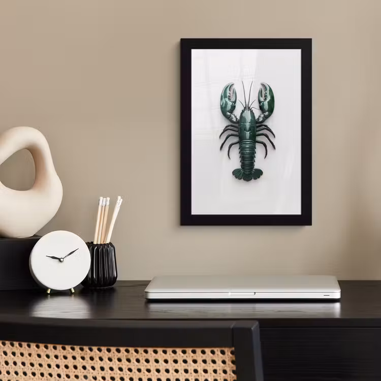 Poster met lijst - Kreeft - Glossier - Groen - Wit — 3