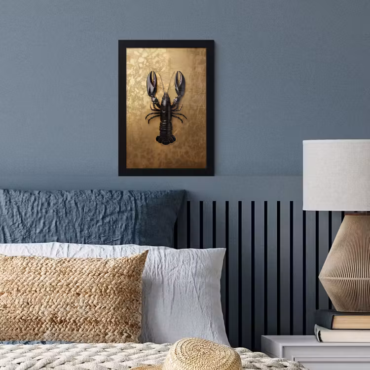 Poster met lijst - Kreeft - Zwart - Goud - Luxe — 4
