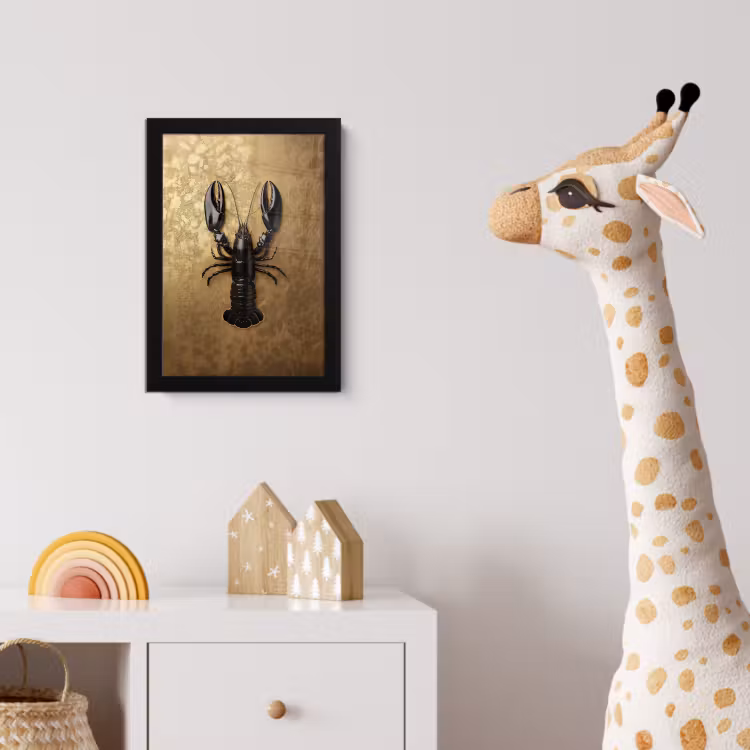 Poster met lijst - Kreeft - Zwart - Goud - Luxe — 5
