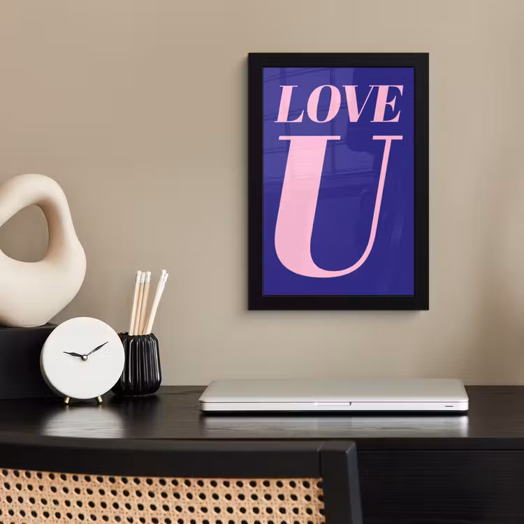 Poster met lijst - Love - Blauw - Valentijn — 3