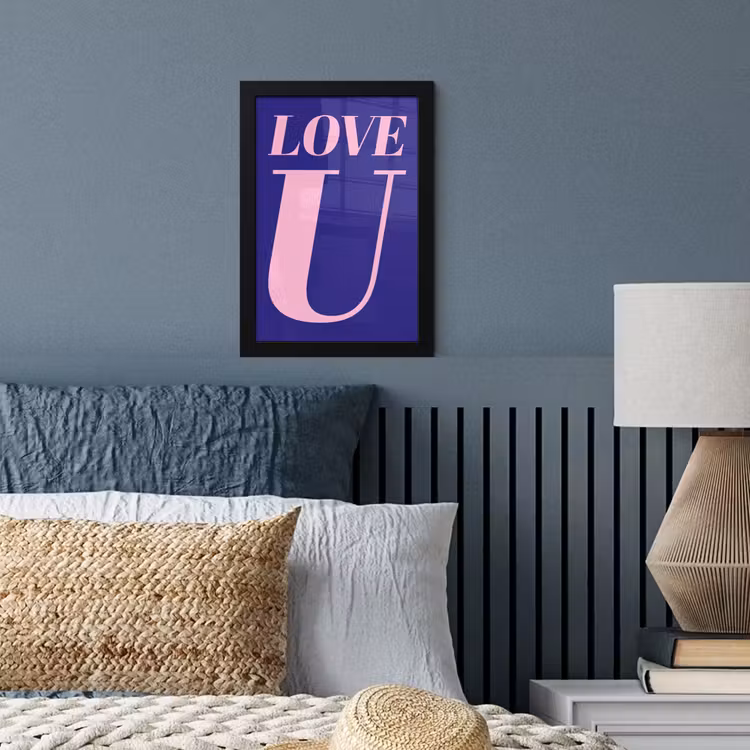 Poster met lijst - Love - Blauw - Valentijn — 4
