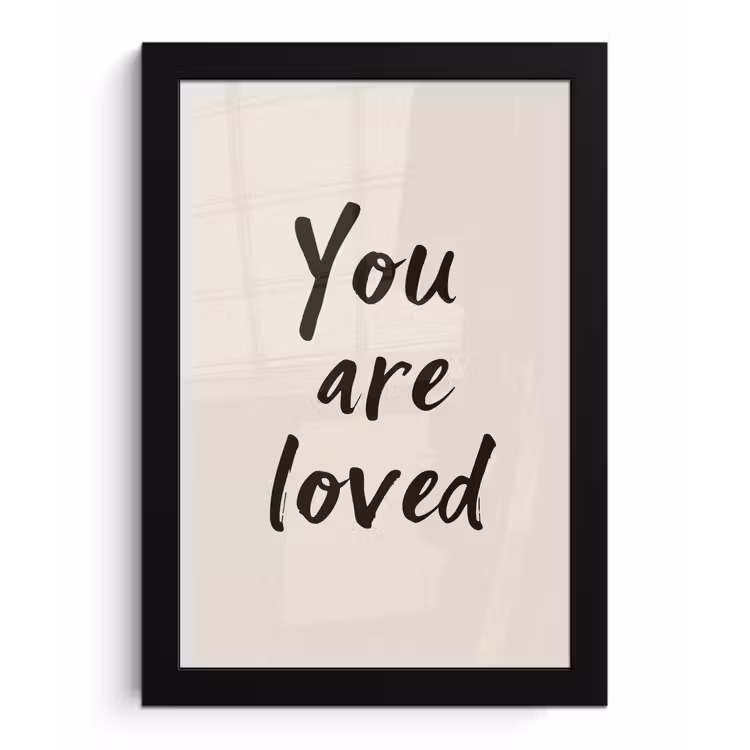 Poster met lijst - Minimalistisch - Beige - Love — 1