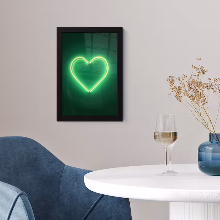 Poster met lijst - Neon - Groen - Licht — 2