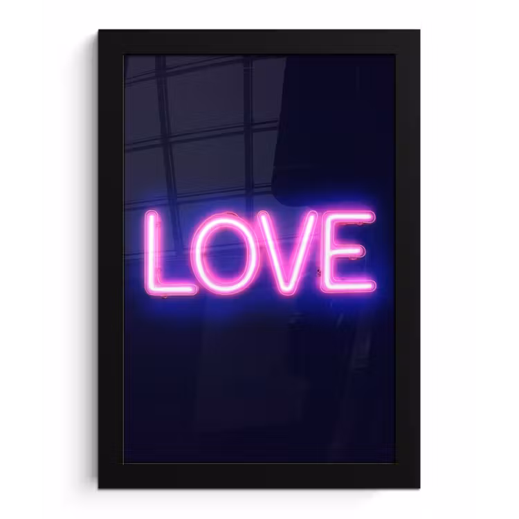 Poster met lijst - Neon - Love - Valentijn — 1