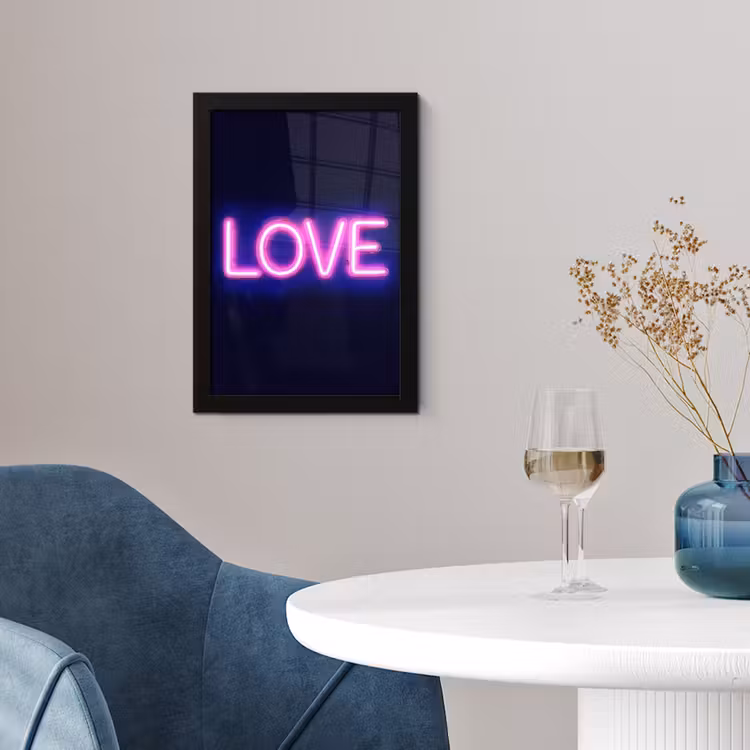 Poster met lijst - Neon - Love - Valentijn — 2