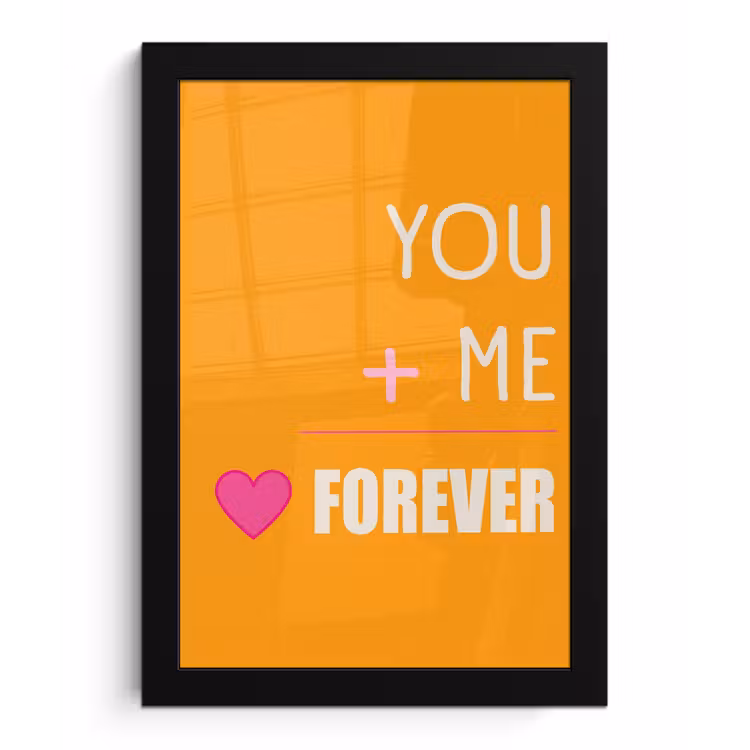 Poster met lijst - Oranje - Love - Valentijn — 1