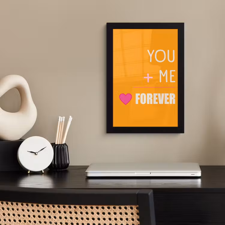Poster met lijst - Oranje - Love - Valentijn — 3