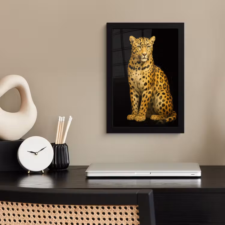 Poster met lijst - Panter - Realistisch - Bruin — 3