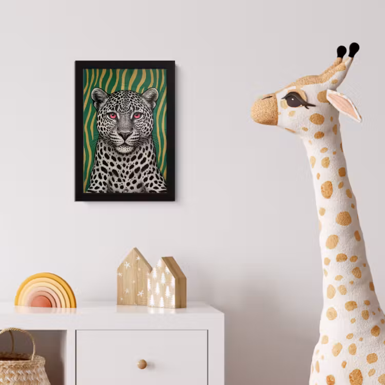 Poster met lijst - Panter - Zebrapatroon - Groen — 5