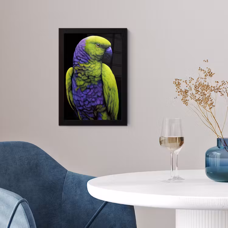 Poster met lijst - Papegaai - Veren - Opvallend - Groen — 2