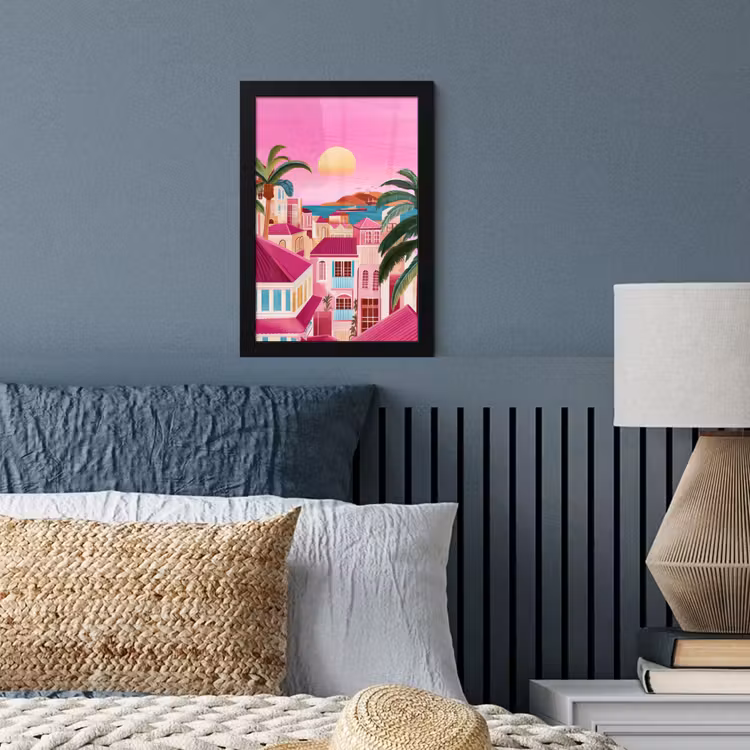 Poster met lijst - Stad - Roze - Palmbomen — 4