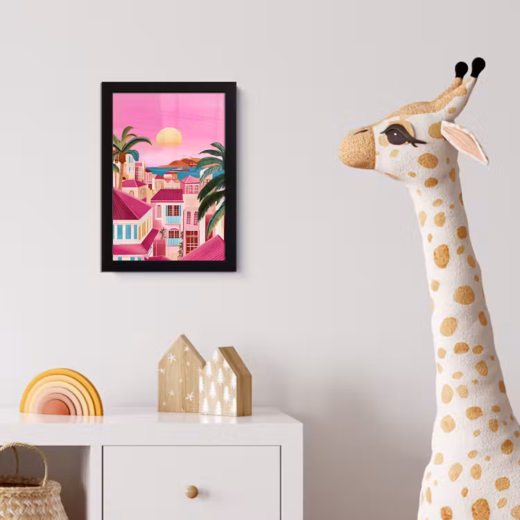 Poster met lijst - Stad - Roze - Palmbomen — 5