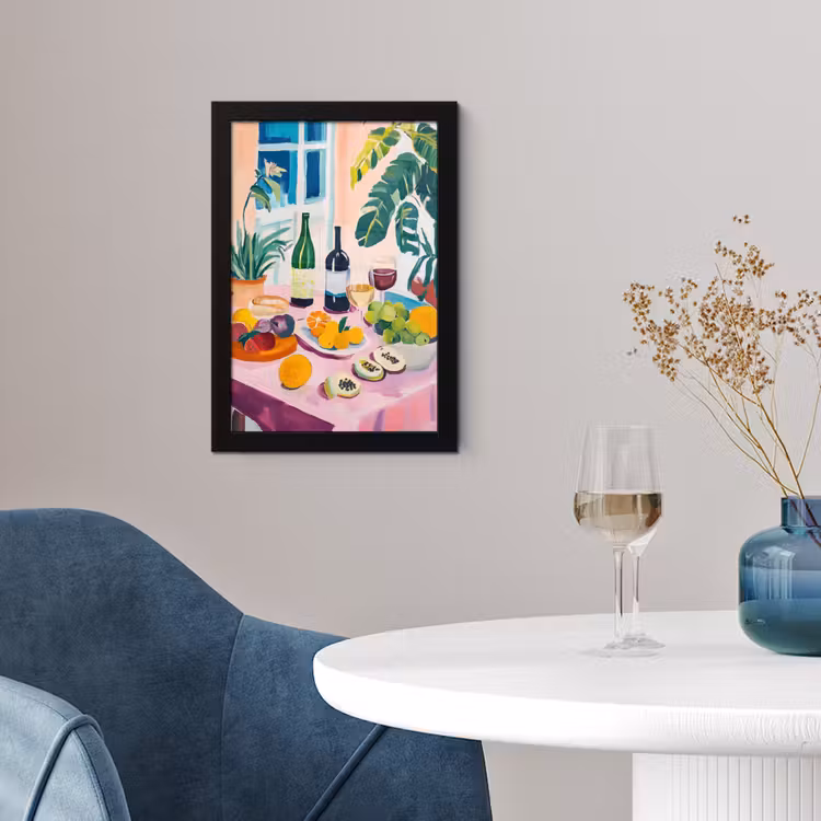 Poster met lijst - Tafel - Wijn - Fruit — 2