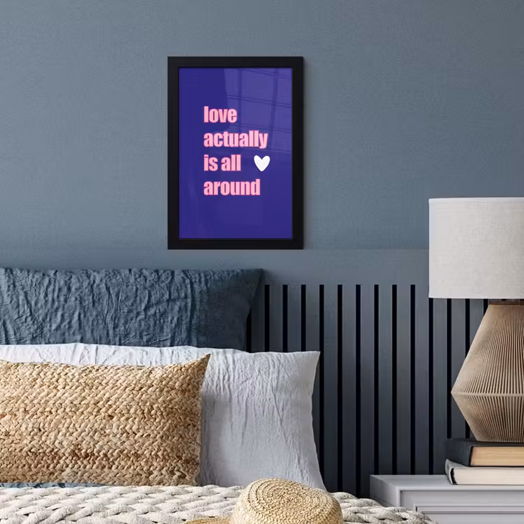 Poster met lijst - Tekst - Valentijn - Love - Blauw — 4