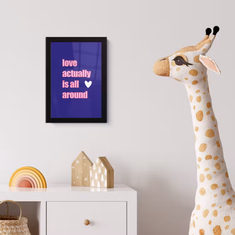 Poster met lijst - Tekst - Valentijn - Love - Blauw — 5