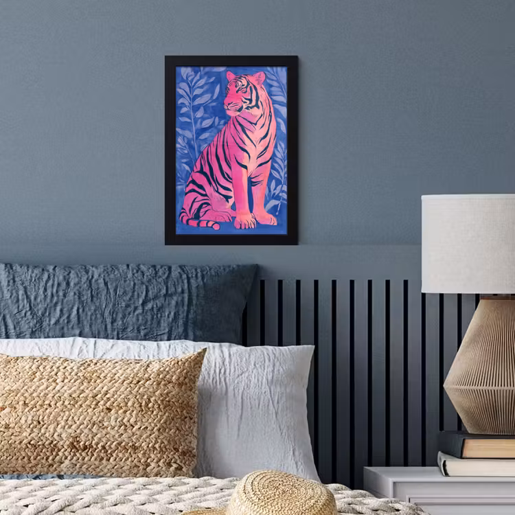 Poster met lijst - Tijger - Roze - Bladeren - Jungle — 4