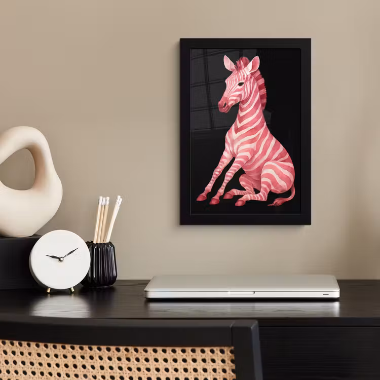 Poster met lijst - Zebra - Roze - Gestreept — 3