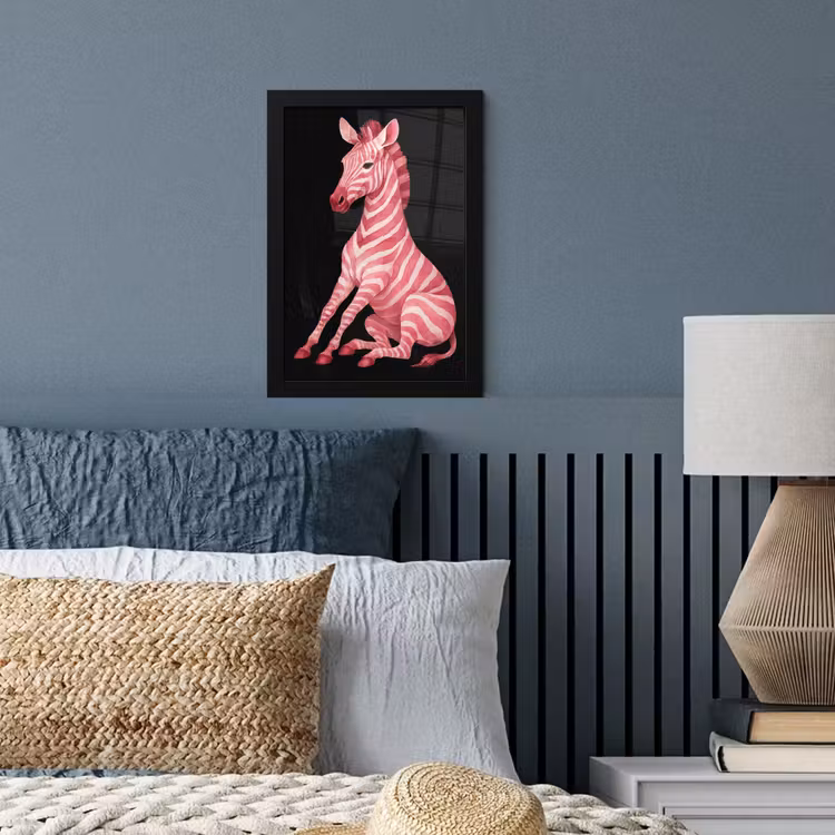 Poster met lijst - Zebra - Roze - Gestreept — 4