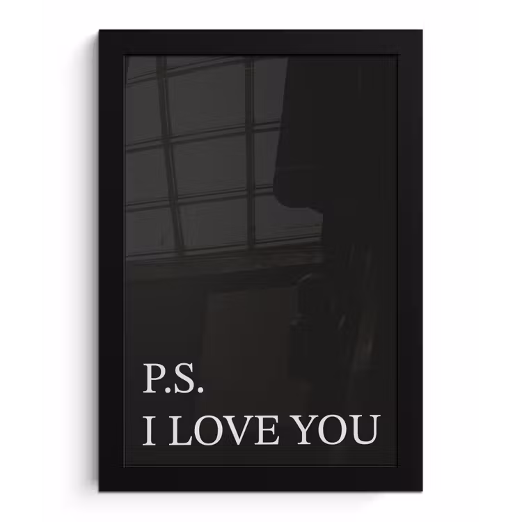 Poster met lijst - Zwart - Minimalistisch - Valentijn — 1