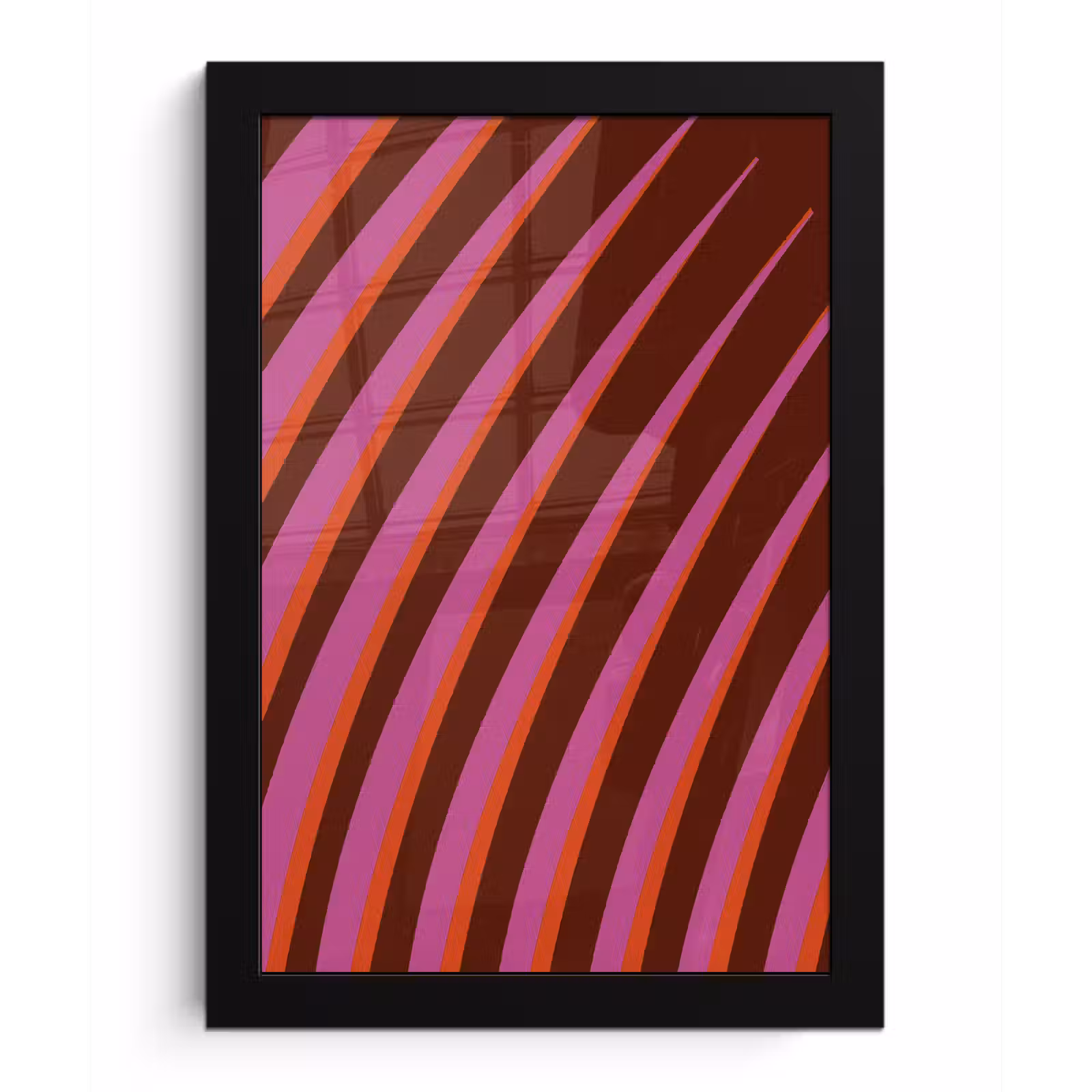 Poster met lijst - Lijnen - Rood - Beweging — 1