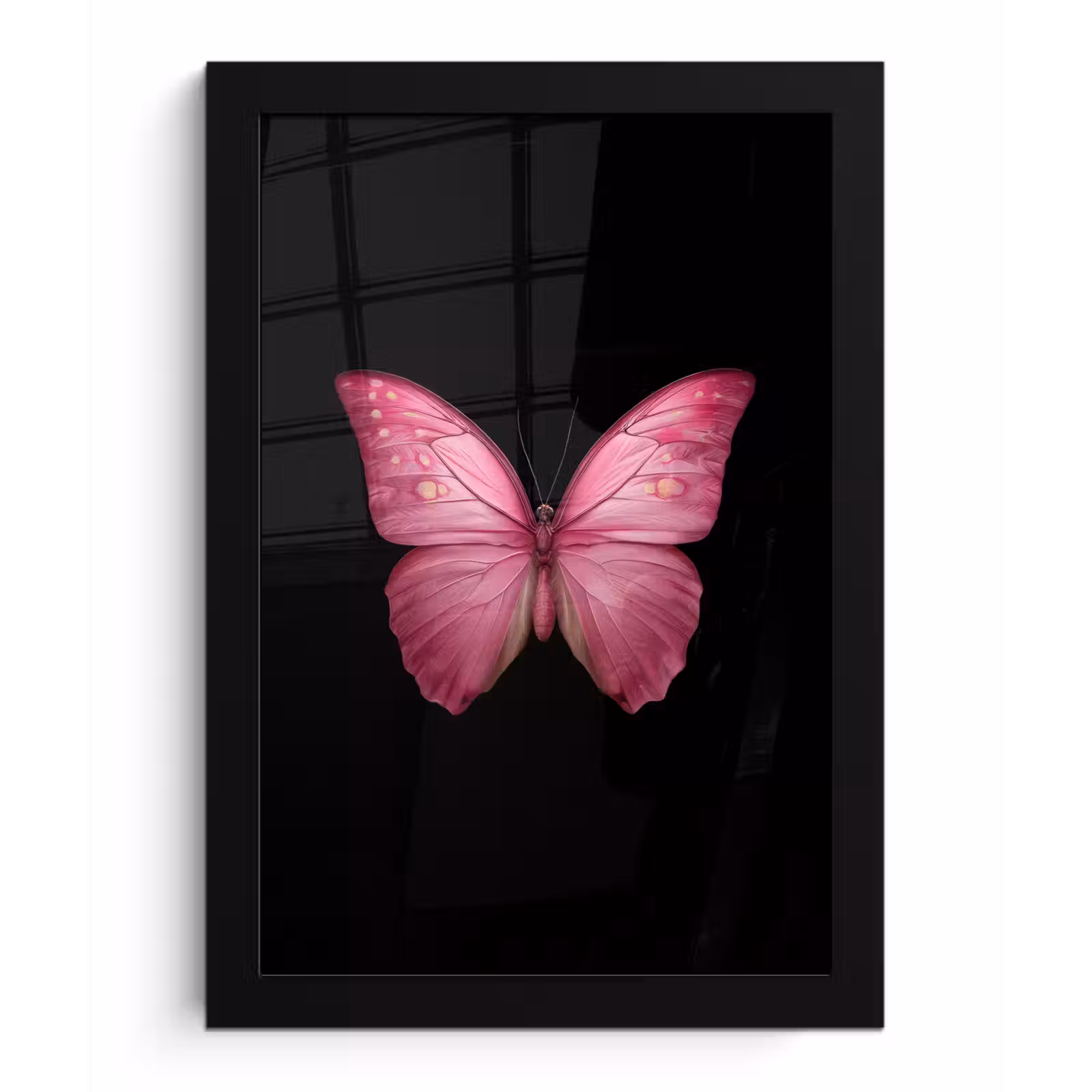 Poster met lijst - Vlinder - roze - Elegant — 1