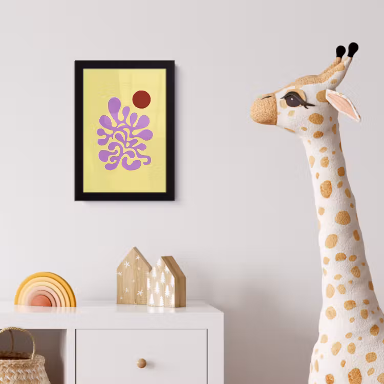 Poster met lijst - Koraal - Cirkel - Abstract - Geel — 5