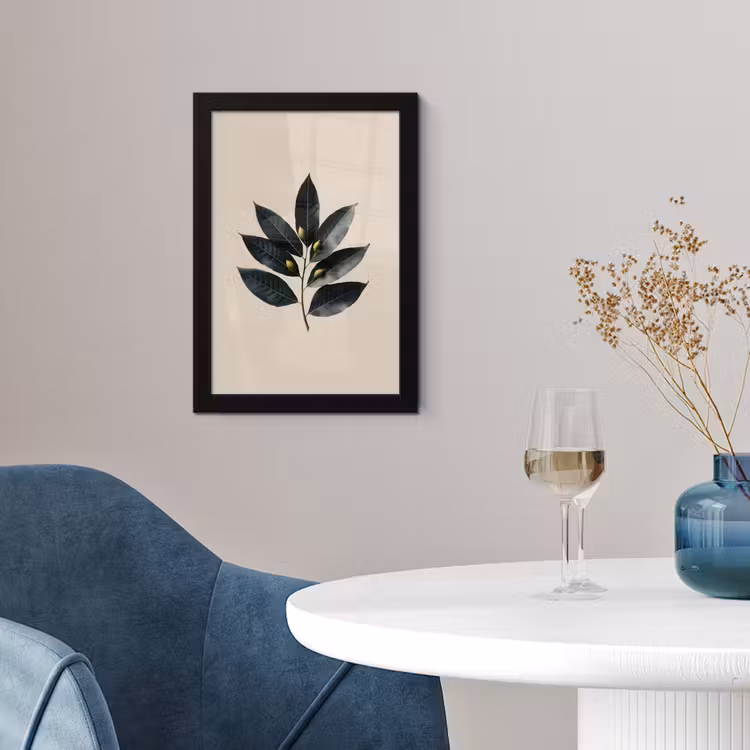 Poster met lijst - Laurierbladeren - Bloemknoppen - subtiel — 2