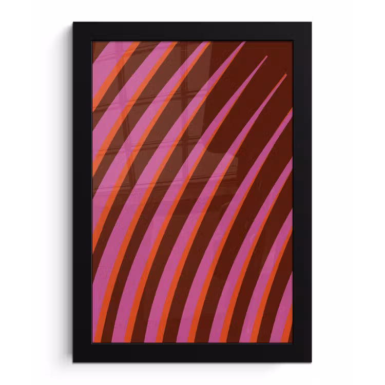 Poster met lijst - Lijnen - Rood - Beweging — 1