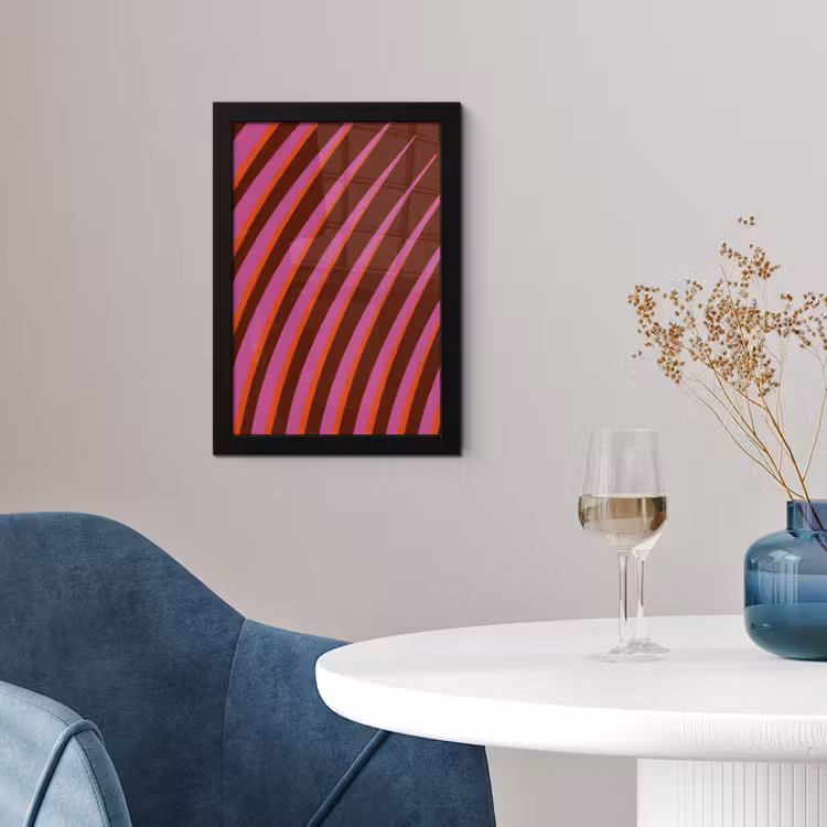 Poster met lijst - Lijnen - Rood - Beweging — 2