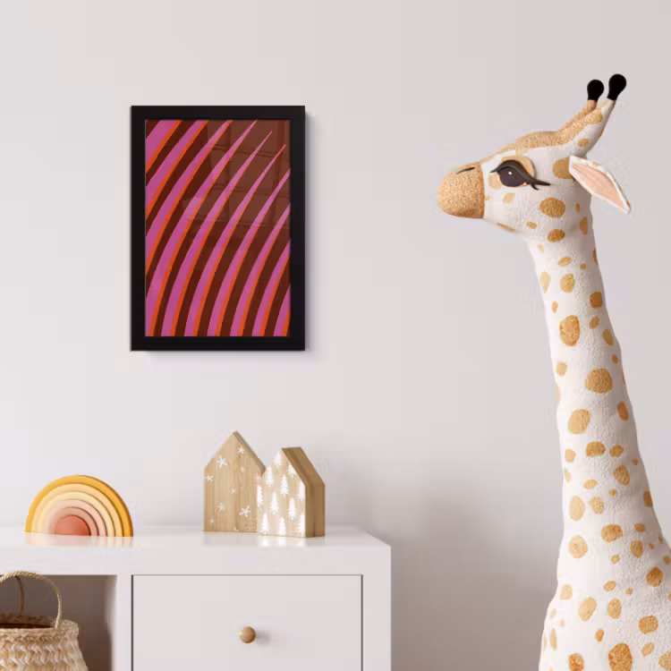 Poster met lijst - Lijnen - Rood - Beweging — 5