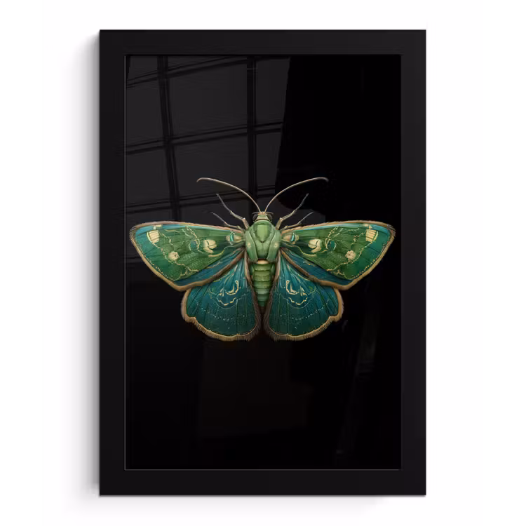 Poster met lijst - Mot - Levendig - Groen — 1