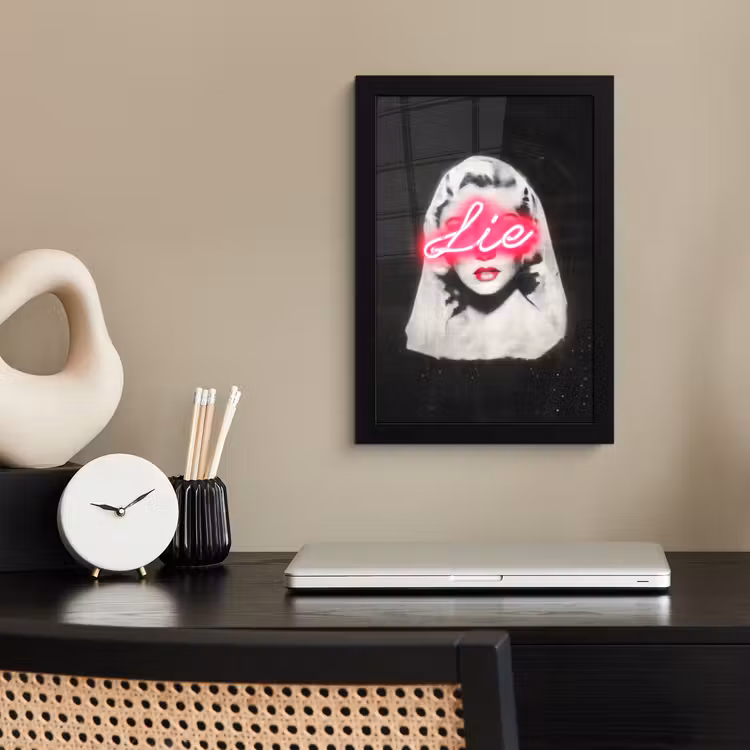 Poster met lijst - Neon - Letters - Vintage - Vrouw — 3