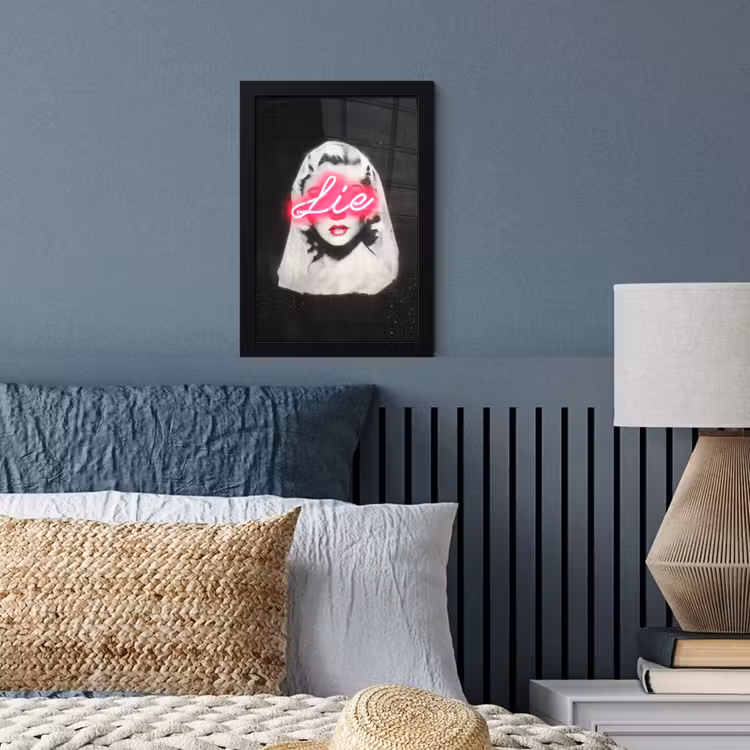 Poster met lijst - Neon - Letters - Vintage - Vrouw — 4
