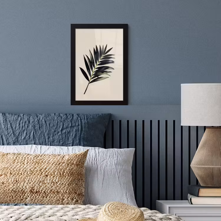 Poster met lijst - Palmblad - Subtiel - Groen - beige — 4