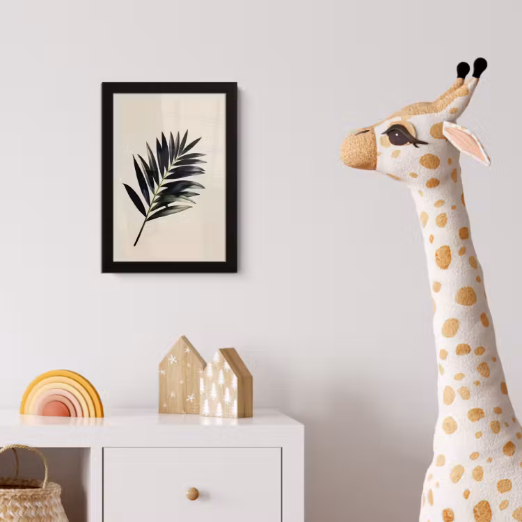 Poster met lijst - Palmblad - Subtiel - Groen - beige — 5