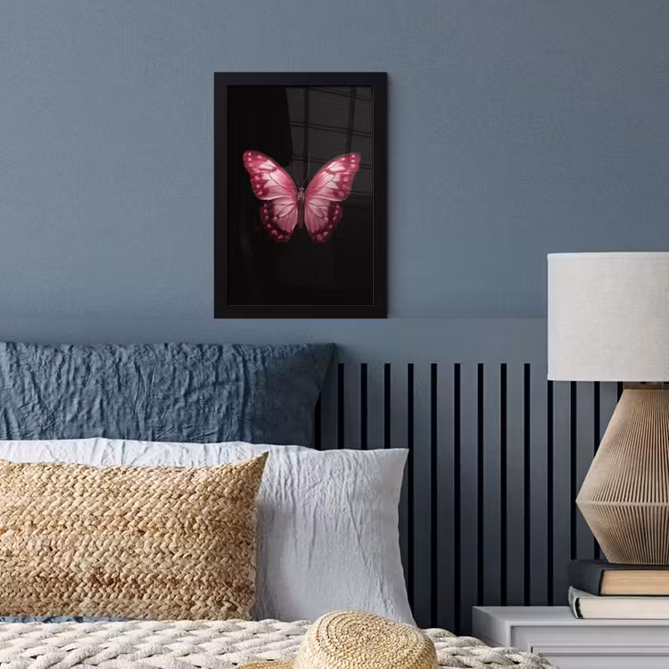 Poster met lijst - Vlinder - Fuchsia - Grafisch — 4