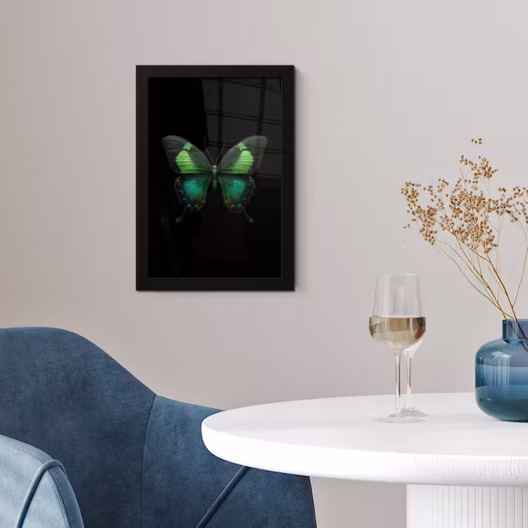 Poster met lijst - Vlinder - Groen - Opvallend — 2
