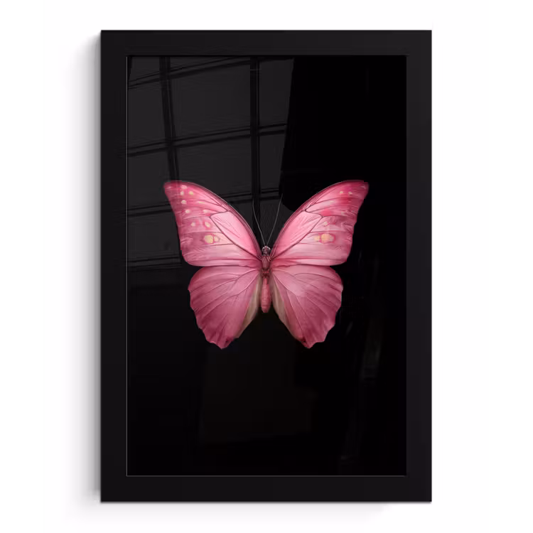 Poster met lijst - Vlinder - roze - Elegant — 1