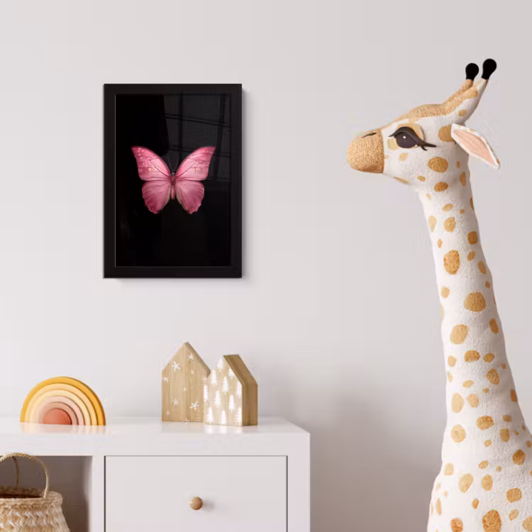 Poster met lijst - Vlinder - roze - Elegant — 5