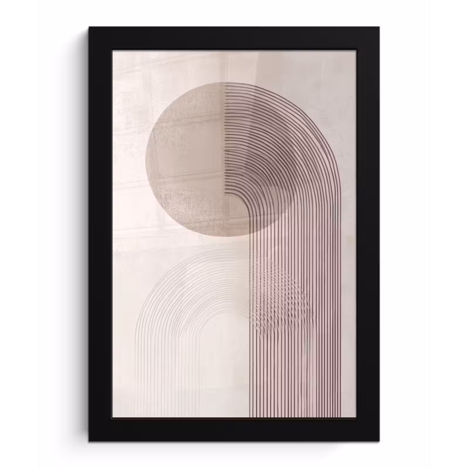 Poster met lijst - Minimalistisch - Cirkel - Lichtgrijs — 1