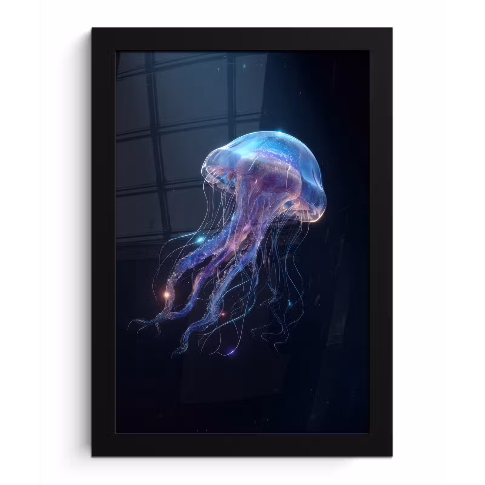Poster met lijst - Tentakels - Kwal - Paars - Sprankeling — 1
