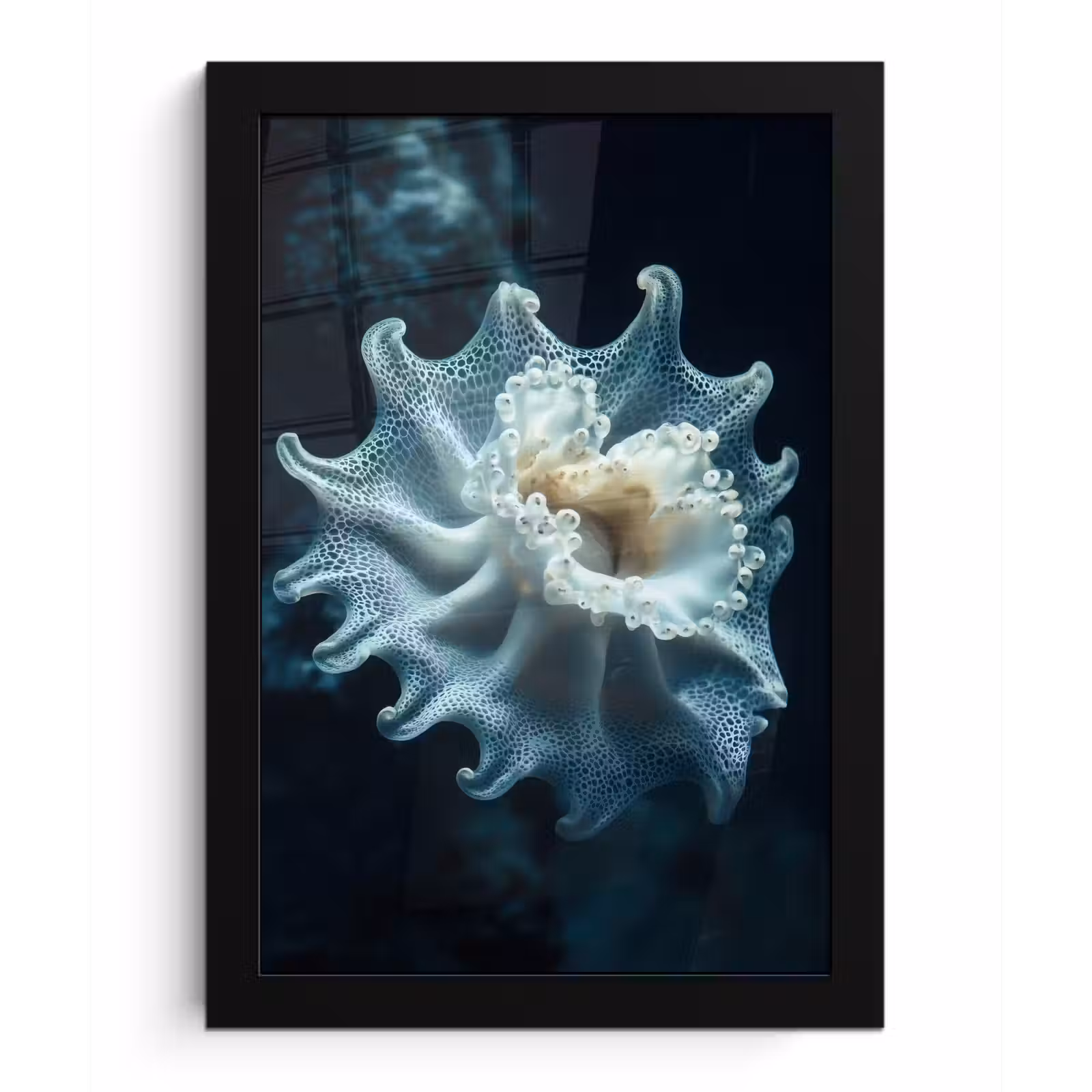 Poster met lijst - Zeewezen - Wit - Golven - Water — 1