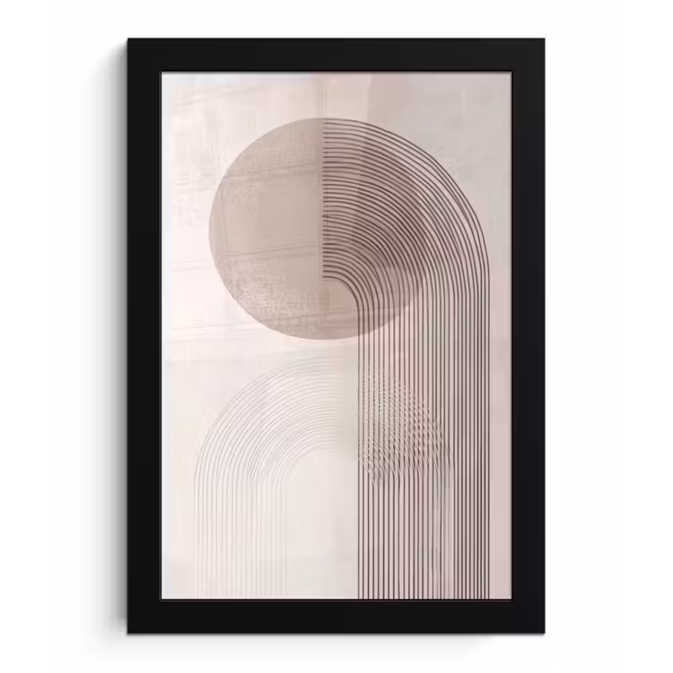 Poster met lijst - Minimalistisch - Cirkel - Lichtgrijs — 1