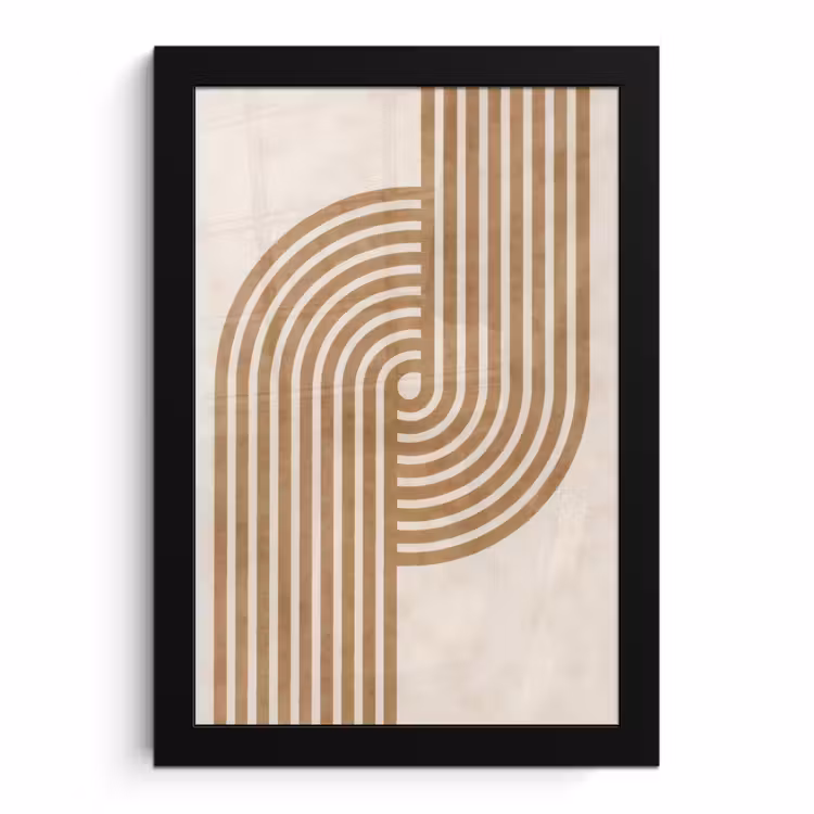 Poster met lijst - Symmetrische bocht - Koperkleurig — 1