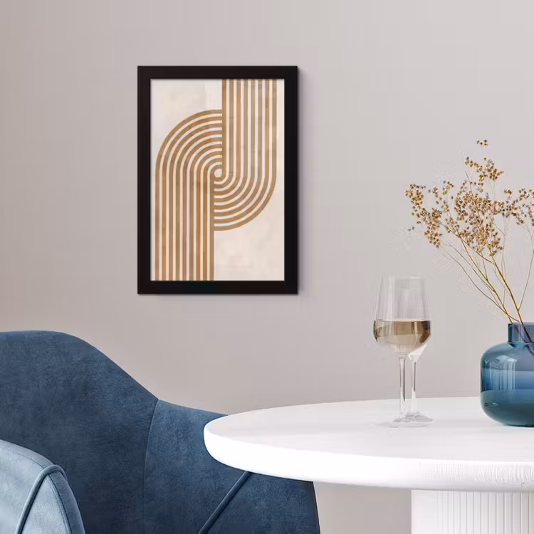Poster met lijst - Symmetrische bocht - Koperkleurig — 2
